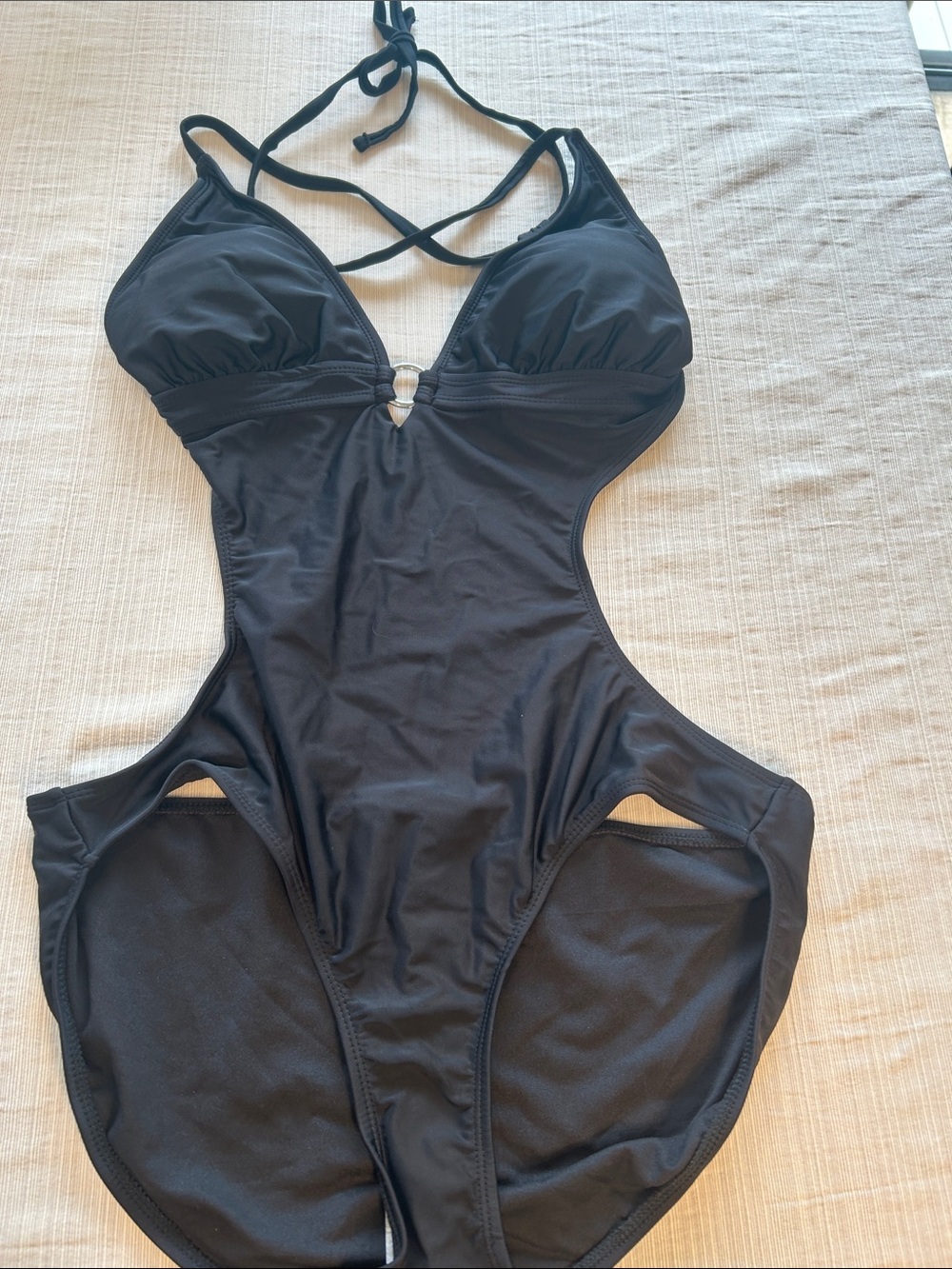OP Black One-Piece Cutout Swimsuit monokini